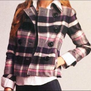 CAbi #208 Purple Plaid Pea Coat